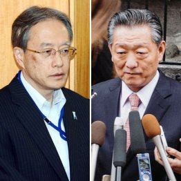 伊原純一アジア大洋州局長（左）と宋日昊朝日国交正常化交渉担当大使／（Ｃ）ＡＰ