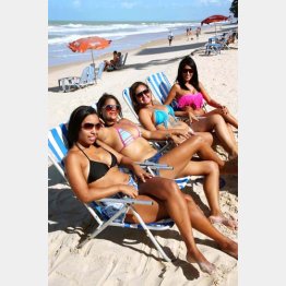 気分はブラジル（撮影＝本紙・真野慎也）