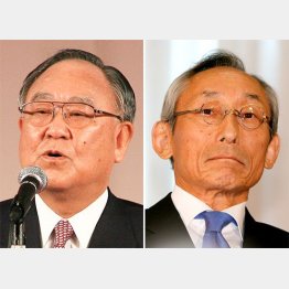 キヤノン・御手洗社長（左）、武田薬品・武田会長／（Ｃ）日刊ゲンダイ