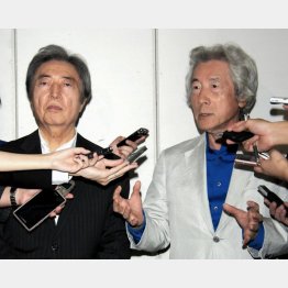 何がしたいのか？（イベント後に取材に応じる２人）／（Ｃ）日刊ゲンダイ