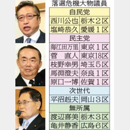 厳しい戦いを強いられる渡辺喜美、平沼赳夫、亀井静香３議員／（Ｃ）日刊ゲンダイ