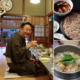 日暮里「川むら」の「牡蠣そば」（右上）と浅草「釜めし むつみ」の「小柱の釜めし」（右下）／（写真撮影＝川上尚見）