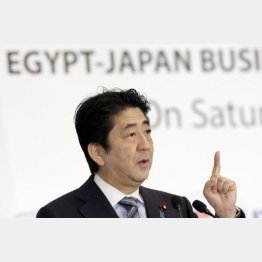 日エジプト経済合同委員会合でご機嫌スピーチ／（Ｃ）ＡＰ