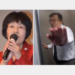 高橋知事と恫喝したスタッフ（撮影＝横田一氏）