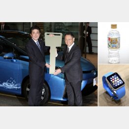 ＭＩＲＡＩ（左）ヨーグリーナ（右上）アップルウオッチ（右下）（Ｃ）日刊ゲンダイ