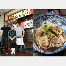 先代考案の「冷やし鴨南蛮」（右）（Ｃ）日刊ゲンダイ