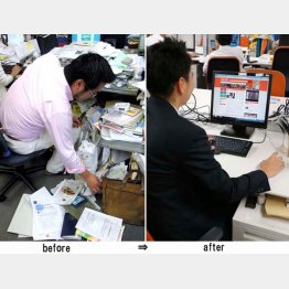 まずはデスク回りから（Ｃ）日刊ゲンダイ