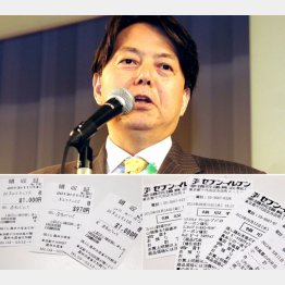 ４日連続コンビニ飯（右下）、定食屋でも３連続（左下）／（Ｃ）日刊ゲンダイ