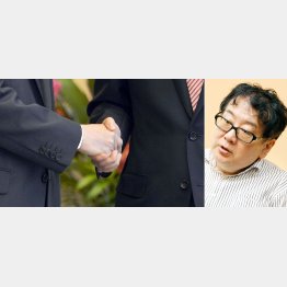 右が上野誠奈良大教授（Ｃ）日刊ゲンダイ