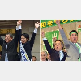 豪雨災害の対応では梅津氏（右）に軍配か（Ｃ）日刊ゲンダイ