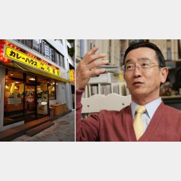 創業者の宗次徳二氏（右）と「カレーハウスＣｏＣｏ壱番屋」の店舗（Ｃ）日刊ゲンダイ