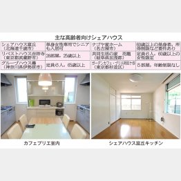 主な高齢者向けシェアハウス（提供写真）