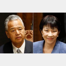甘利大臣（左）と高市大臣（右）は責任のなすり合い（Ｃ）日刊ゲンダイ