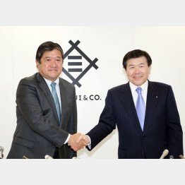 三井物産の安永社長（左）と飯島会長／（Ｃ）日刊ゲンダイ