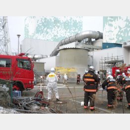 福島第一原発での原子力防災訓練(東京電力提供）