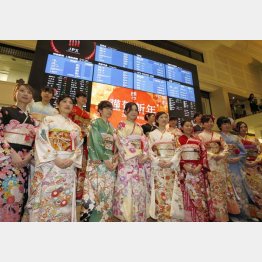 晴れ着セレモニーの裏でみるみる下落…（Ｃ）日刊ゲンダイ