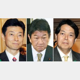 左から西村、茂木、林の３氏（Ｃ）日刊ゲンダイ