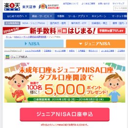 銘柄選びに工夫したい（楽天証券ＨＰから）