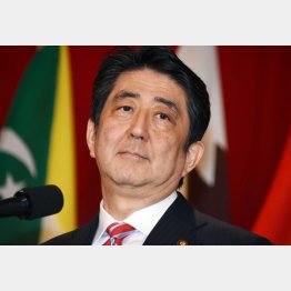５日の駐日アラブ外交団主催のアラブ・ウィーク・レセプションに出席した安倍首相（Ｃ）日刊ゲンダイ