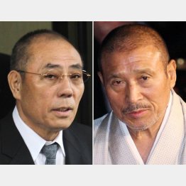神戸山口組の井上邦雄組長と６代目山口組の司忍組長（Ｃ）日刊ゲンダイ
