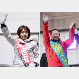 野党統一・池田候補（左）と自民・和田候補（Ｃ）日刊ゲンダイ