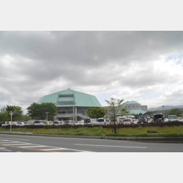 避難所の駐車場で車中泊をする人も（Ｃ）日刊ゲンダイ