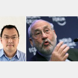 問題の本質は消費増税の是非ではない（スティグリッツ教授=右と宇沢達氏）／（Ｃ）日刊ゲンダイ
