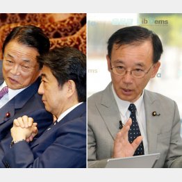 野党は参院選の争点に（左から麻生財務相と安倍首相、谷垣幹事長）／（Ｃ）日刊ゲンダイ