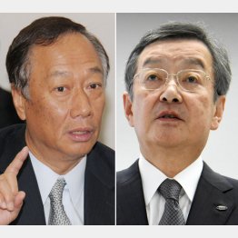 鴻海の郭会長（左）とシャープの高橋社長（Ｃ）日刊ゲンダイ