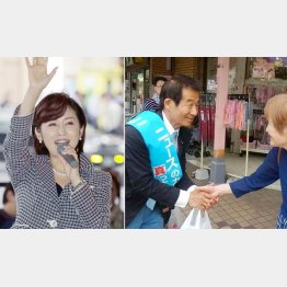 三原じゅん子（左）は１人だけ大きくリード、真山勇一は厳しい戦いに／（提供写真）