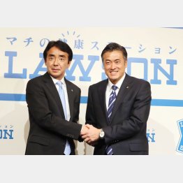 竹増社長（左）と玉塚会長（Ｃ）日刊ゲンダイ