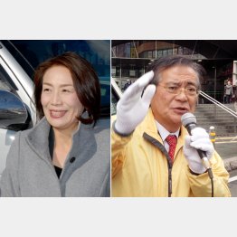 農業票も固める徳永（左）と知名度バツグンの鉢呂／（提供写真）