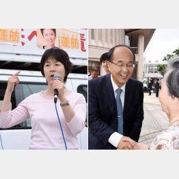 現職の舟山康江（左）と月野薫／（Ｃ）日刊ゲンダイ