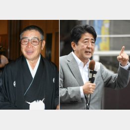 大橋巨泉（左）と安倍首相（Ｃ）日刊ゲンダイ