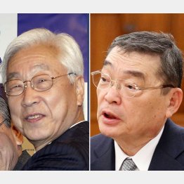 NHK経営委員長に就任した石原氏（右は籾井会長）／（Ｃ）日刊ゲンダイ