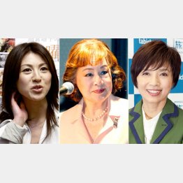 左から雨宮塔子、芳村真理、榊原郁恵（Ｃ）日刊ゲンダイ