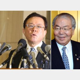 リベンジマッチ（猪瀬元都知事＝左と内田自民党都連幹事長）／（Ｃ）日刊ゲンダイ