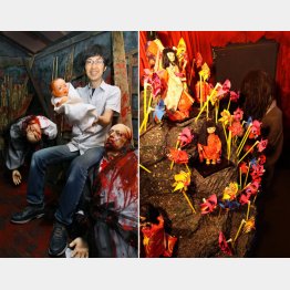 開催中の「赤ん坊地獄」で（Ｃ）日刊ゲンダイ