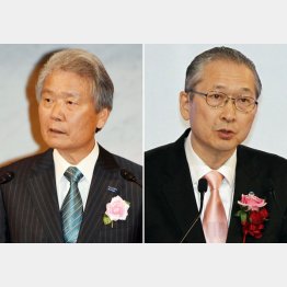 榊原経団連会長（左）と神津連合会長／（Ｃ）日刊ゲンダイ