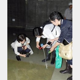 汚染水が2000トン（日本共産党都議団撮影）