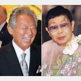 橋田寿賀子（右）とみのもんた／（Ｃ）日刊ゲンダイ