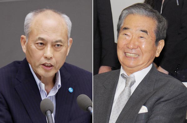 舛添前知事（左）と石原慎太郎元知事／（Ｃ）日刊ゲンダイ
