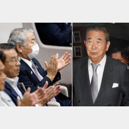 逃げの一手の石原慎太郎（右）と本会議にマスク姿で現れたドン／（Ｃ）日刊ゲンダイ