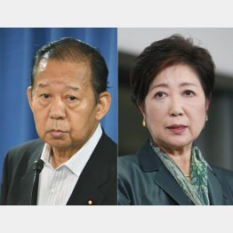 二階幹事長（左）と小池都知事（Ｃ）日刊ゲンダイ