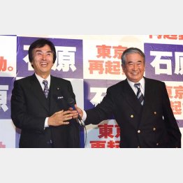 長男・伸晃氏（左）とも税金で会食（Ｃ）日刊ゲンダイ