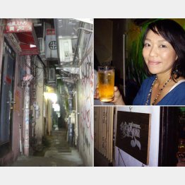 奥に進むには勇気がいる！？・「お疲れ様♡」と奈々子ママ（洒落たかんばんが目印）／（Ｃ）日刊ゲンダイ