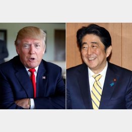 トランプ氏との会談に浮かれる安倍首相（Ｃ）ロイター