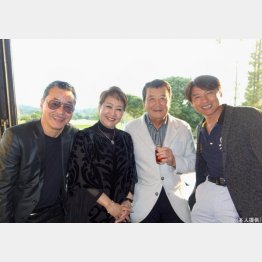 左から日野皓正、渡辺友子、里見浩太朗（提供写真）