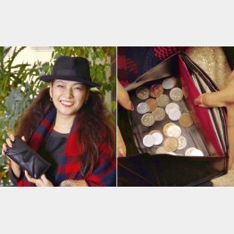 財布は友人の社割で購入したという石井さん（Ｃ）日刊ゲンダイ