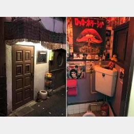 トイレの中まで古い映画のポスターが（Ｃ）日刊ゲンダイ